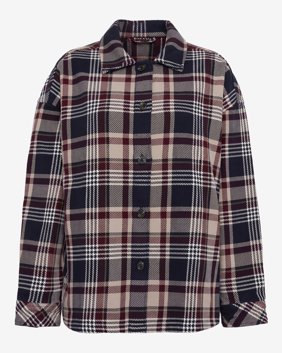 KnowledgeCotton Apparel - WMN Organic Cotton Checked Flannel Overshirt GOTS Overshirts 7030 Beige check