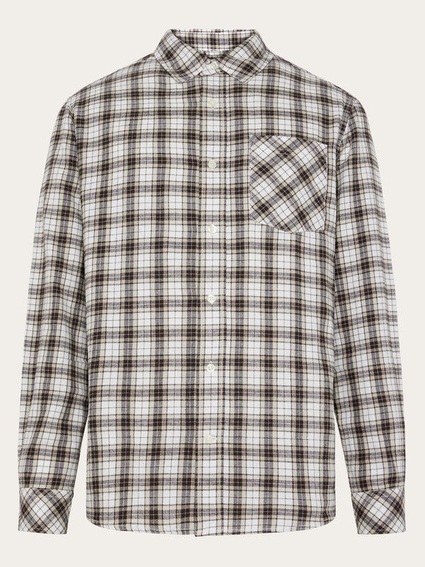 KnowledgeCotton Apparel - MEN Organic Cotton Checked Flannel Shirt GOTS Shirts 7026 Brown check