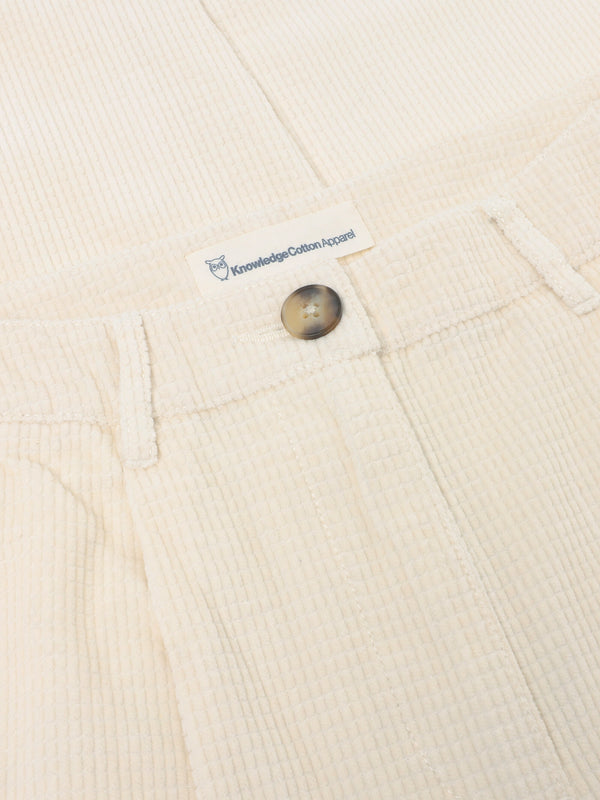 KnowledgeCotton Apparel - WMN Organic Cotton Chloe Corduroy Pant GOTS Pants 1387 Egret