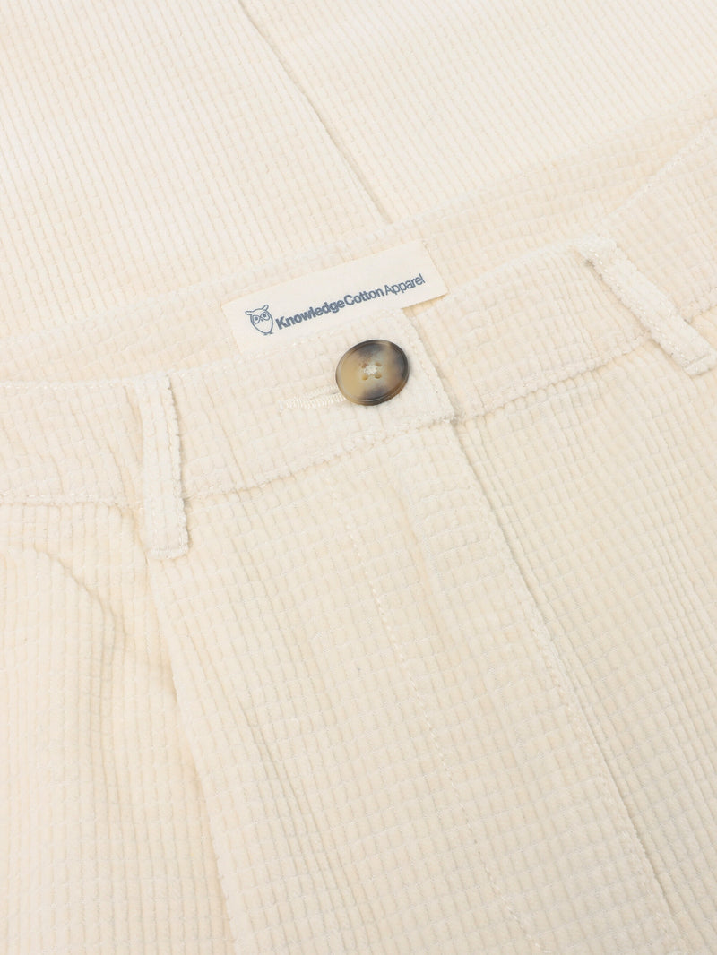 KnowledgeCotton Apparel - WMN Organic Cotton Chloe Corduroy Pant GOTS Pants 1387 Egret