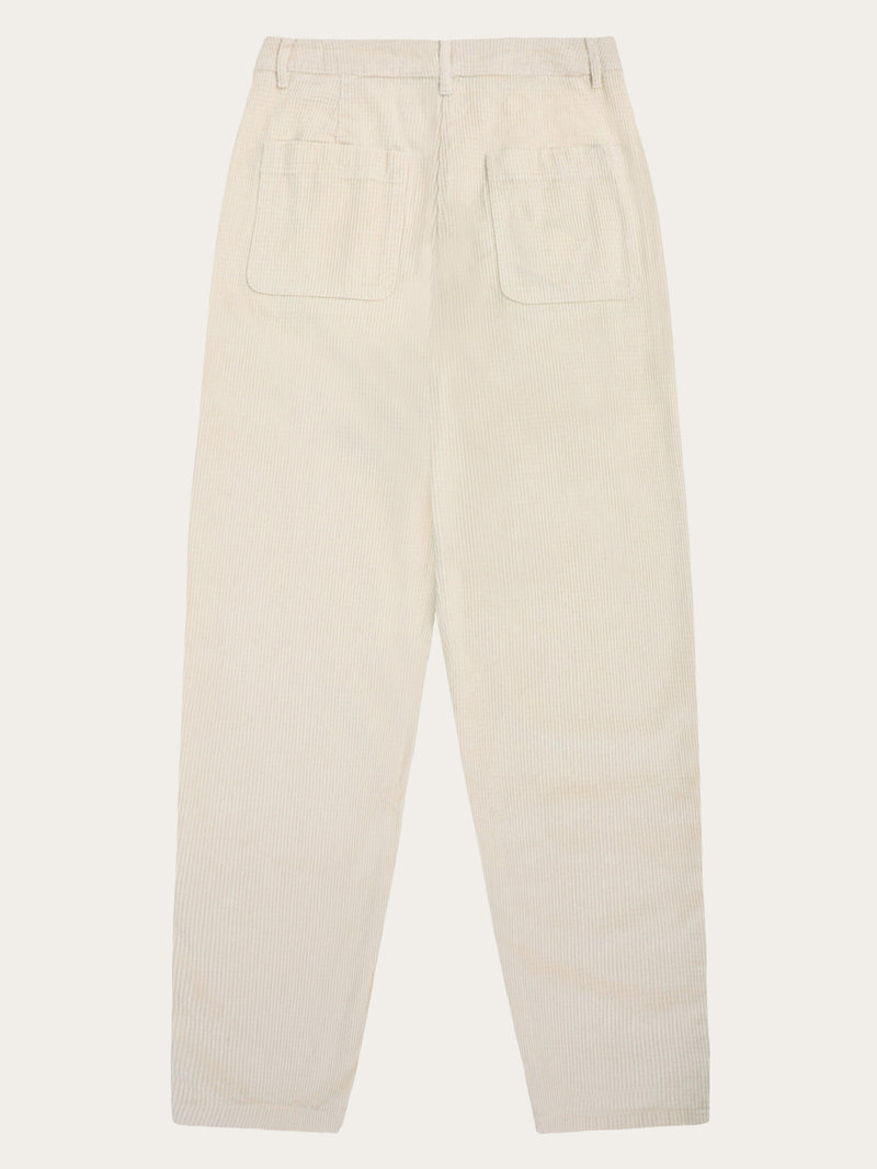 KnowledgeCotton Apparel - WMN Organic Cotton Chloe Corduroy Pant GOTS Pants 1387 Egret