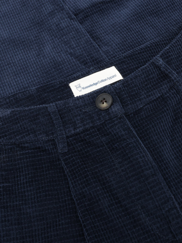 KnowledgeCotton Apparel - WMN Organic Cotton Chloe Corduroy Pant GOTS Pants 1412 Night Sky