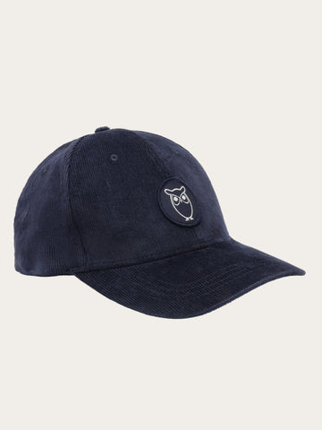 KnowledgeCotton Apparel - UNI Organic Cotton Corduroy Cap GOTS Caps 1412 Night Sky