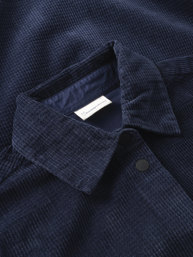 KnowledgeCotton Apparel - WMN Organic Cotton Corduroy Overshirt GOTS Overshirts 1412 Night Sky