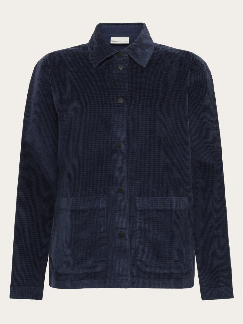 KnowledgeCotton Apparel - WMN Organic Cotton Corduroy Overshirt GOTS Overshirts 1412 Night Sky