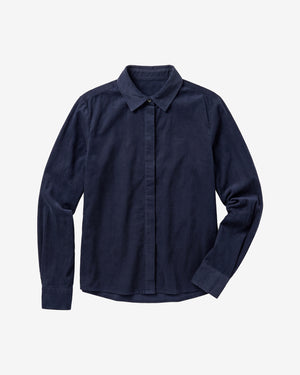 KnowledgeCotton Apparel - WMN Organic Cotton Corduroy Shirt GOTS Shirts 1001 Total Eclipse