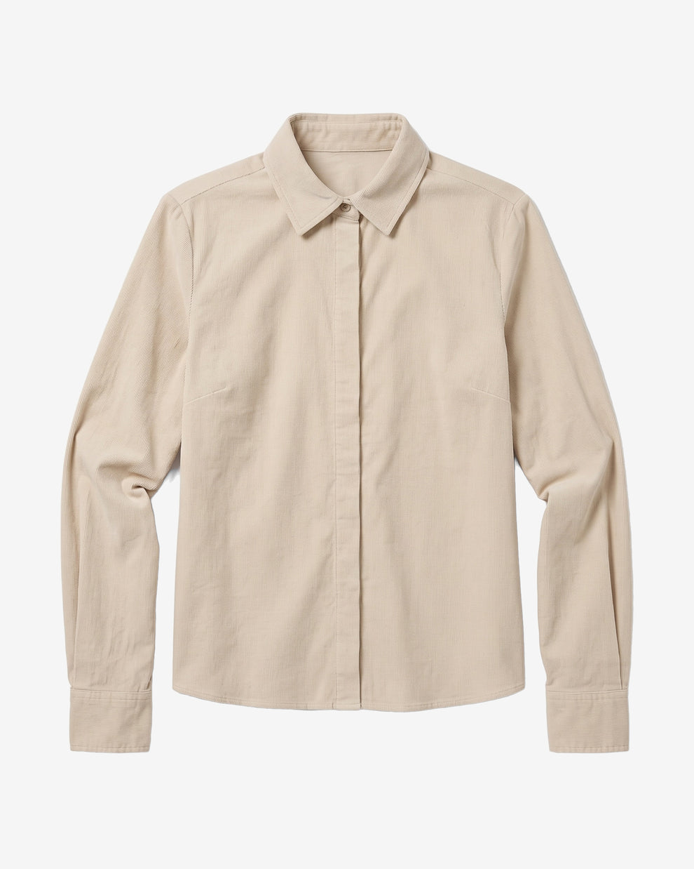 KnowledgeCotton Apparel - WMN Organic Cotton Corduroy Shirt GOTS Shirts 1228 Light feather gray