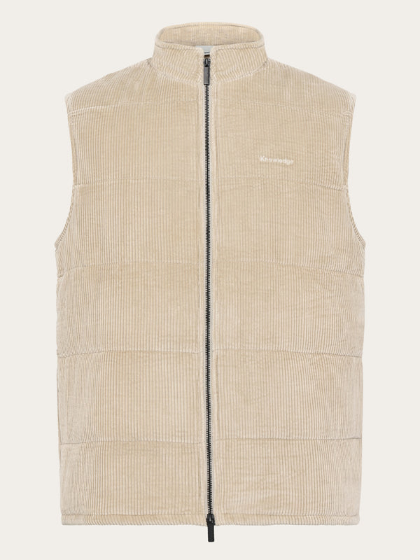 KnowledgeCotton Apparel - MEN Organic Cotton Corduroy Vest - GRS/Vegan PETA Vests 1228 Light feather gray