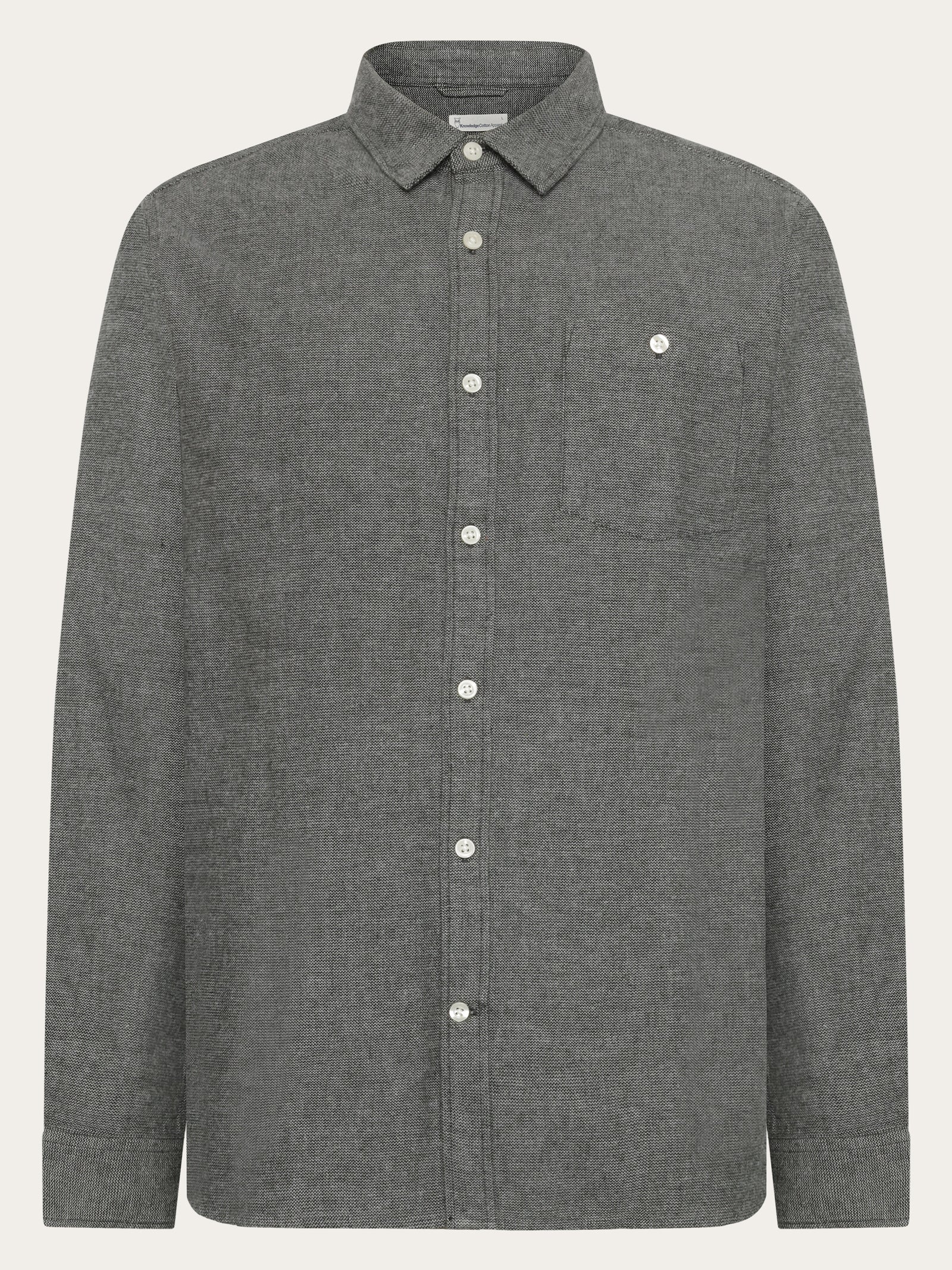 Organic Cotton Fishbone Flannel Shirt GOTS - Forest Night