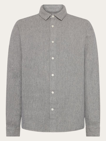 KnowledgeCotton Apparel - MEN Organic Cotton Mélange Shirt GOTS Shirts 1228 Light feather gray