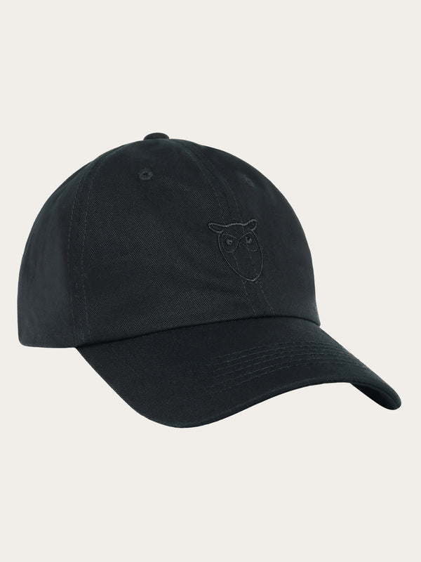 KnowledgeCotton Apparel - UNI Organic Cotton Twill Cap GOTS/Vegan Caps 1300 Black Jet