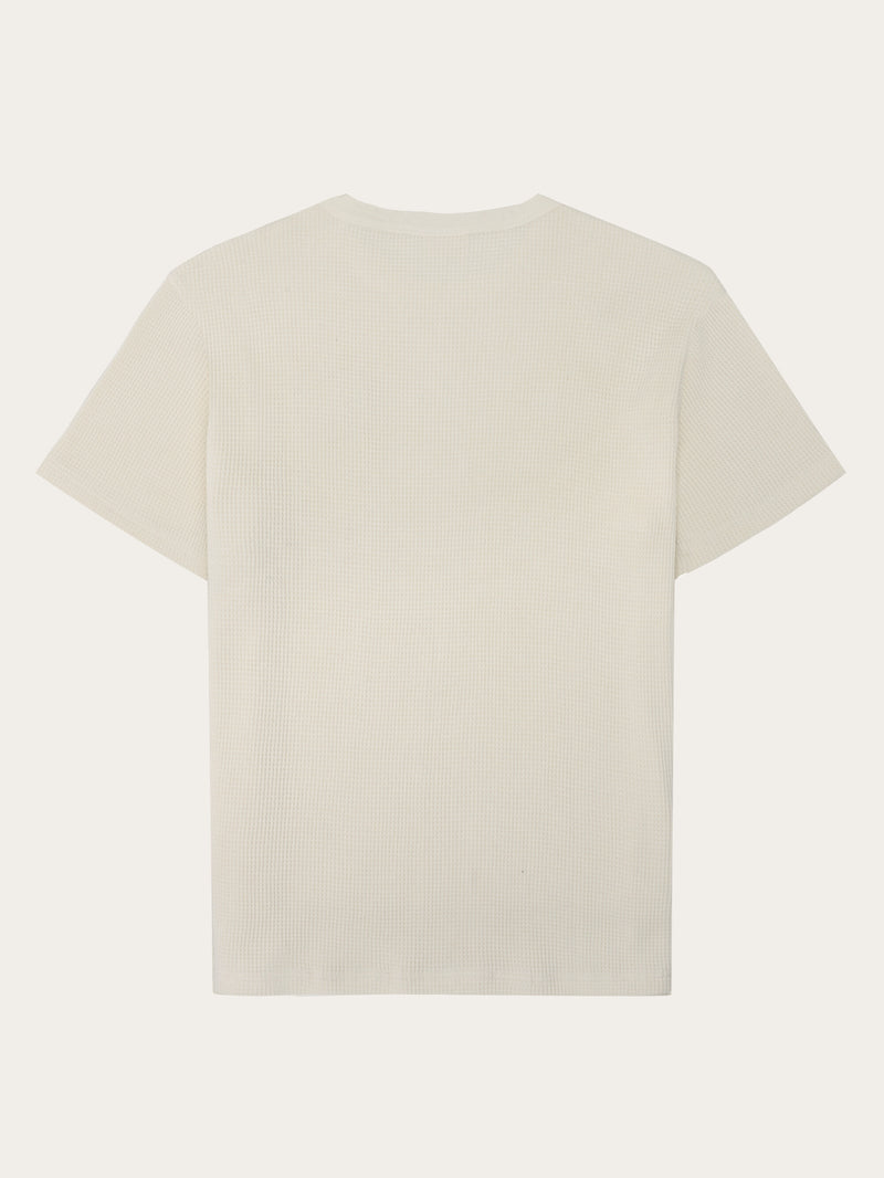 KnowledgeCotton Apparel - MEN Organic Cotton Waffle T-shirt GOTS T-shirts 1387 Egret