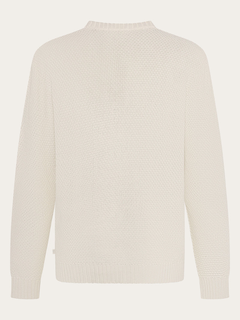 KnowledgeCotton Apparel - MEN Organic Cotton crew neck knit - GOTS/Vegan Knits 1387 Egret