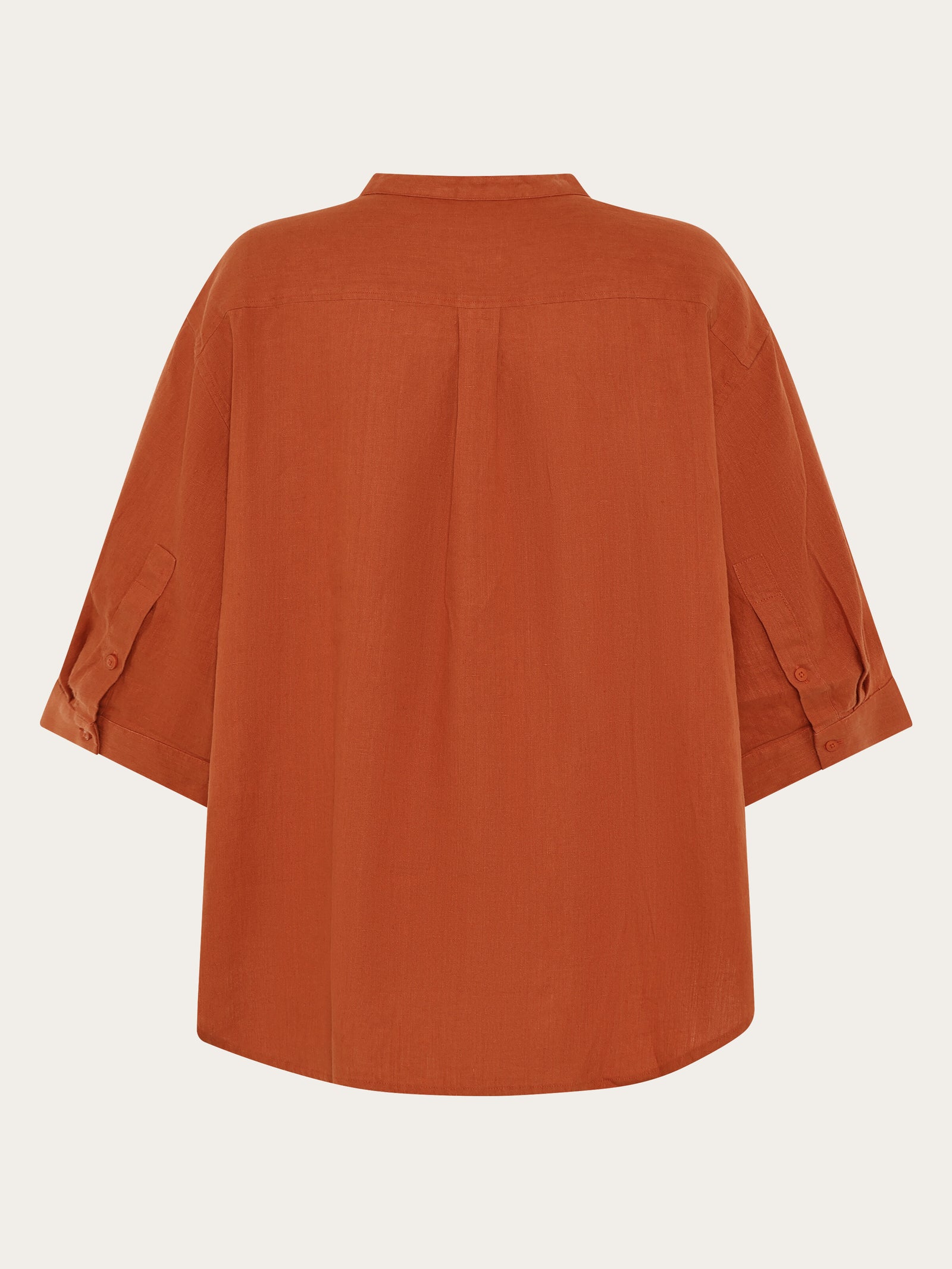 Organic Linen Shirt GOTS/Vegan - Burnt Brick
