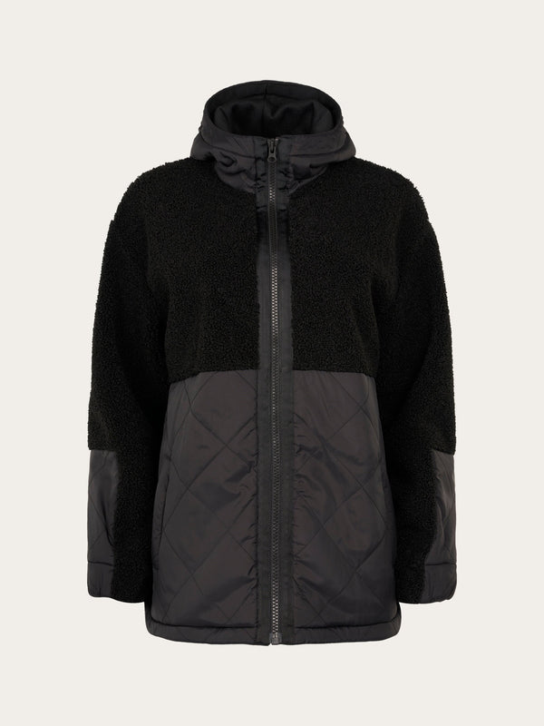 KnowledgeCotton Apparel - WMN Outdoor teddy mix jacket Fleeces 1300 Black Jet