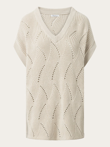 Buy Oversized v-neck knit vest - Light feather gray - from 