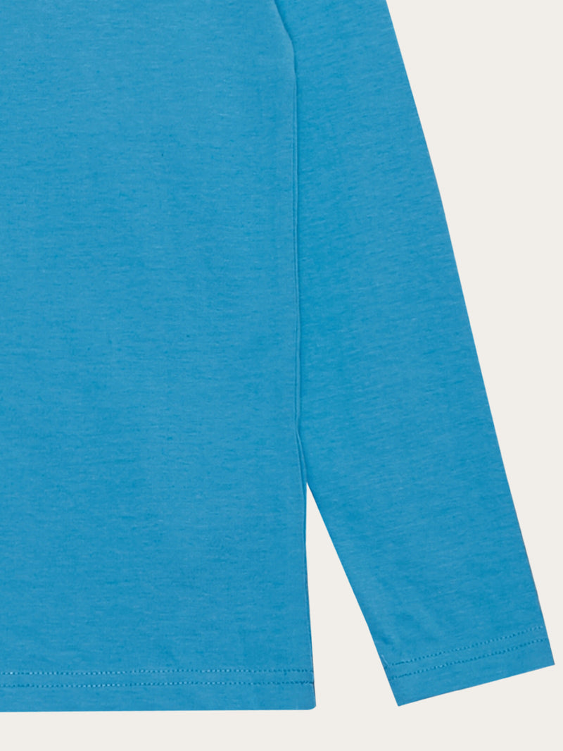 KnowledgeCotton Apparel - YOUNG Owl long sleeve t-shirt Long Sleeves 1393 Azure Blue