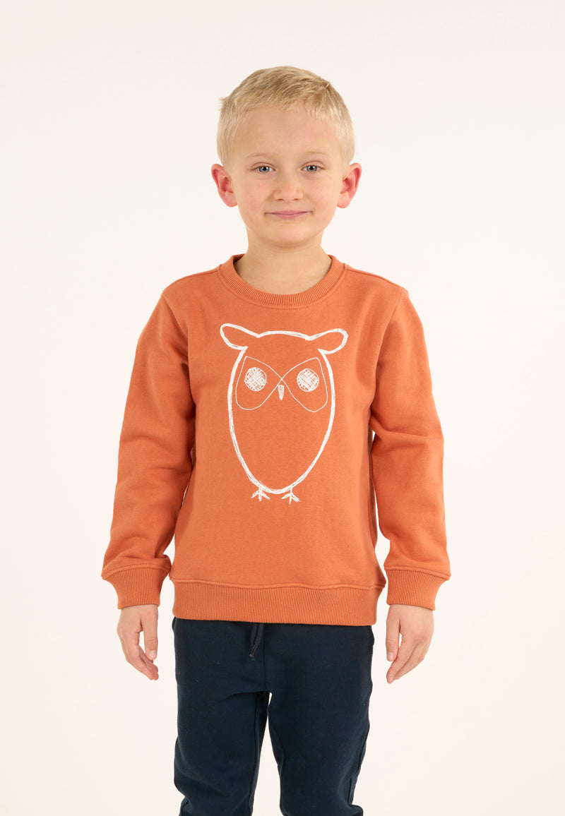 KnowledgeCotton Apparel - YOUNG Owl sweat Sweats 1367 Autumn Leaf