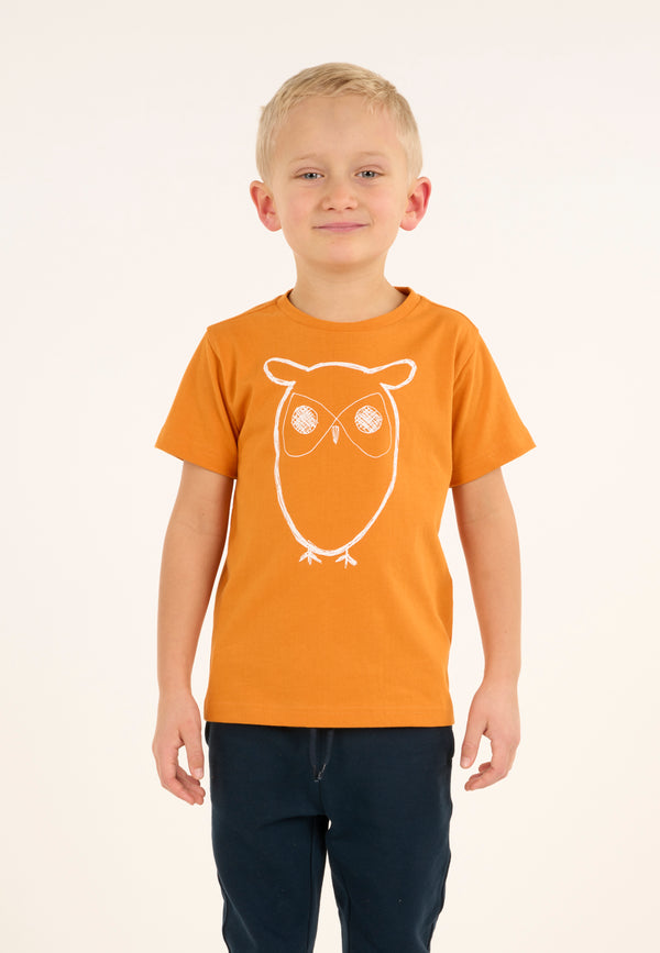 KnowledgeCotton Apparel - YOUNG Owl t-shirt T-shirts 1365 Desert Sun