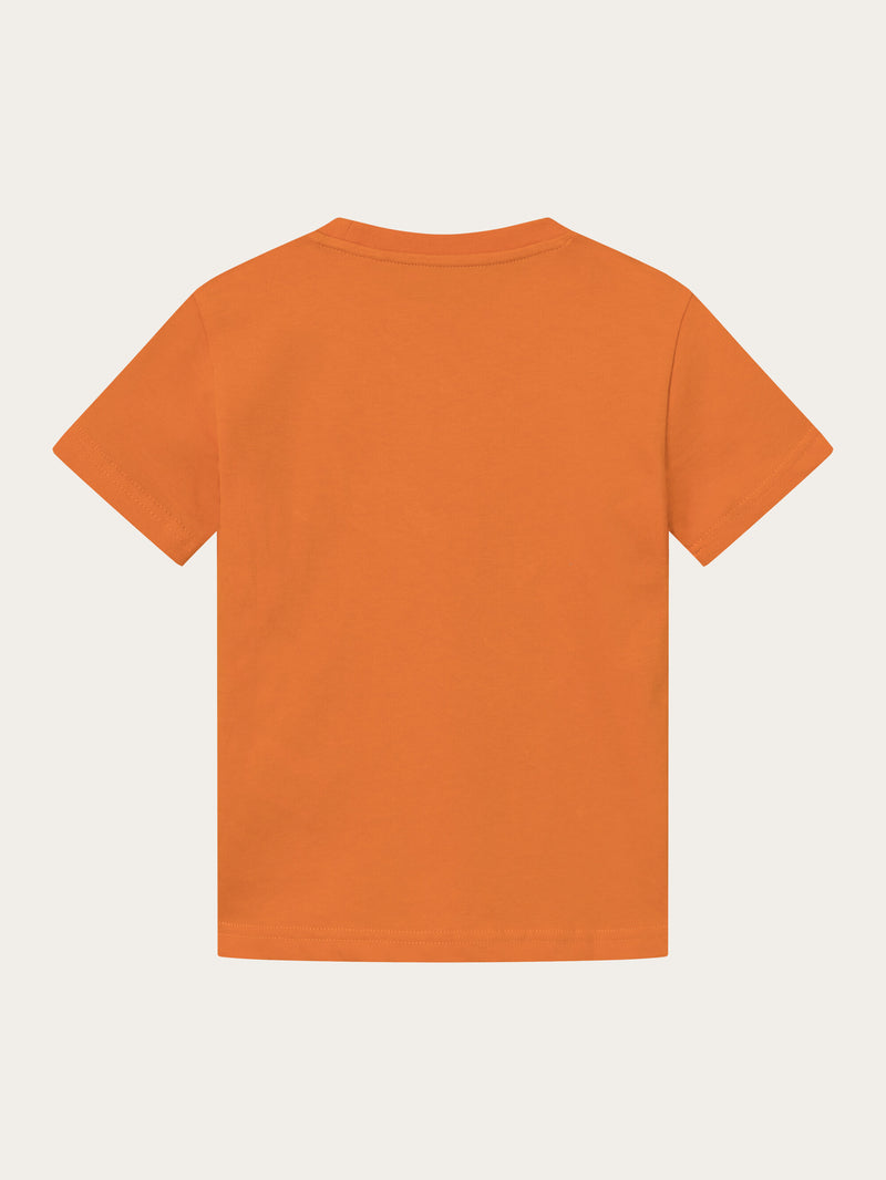 KnowledgeCotton Apparel - YOUNG Owl t-shirt T-shirts 1382 Russet orange