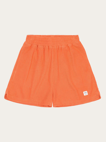 KnowledgeCotton Apparel - WMN POSEY elastic waist bouclé shorts - GOTS/Vegan Shorts 1481 Langoustino