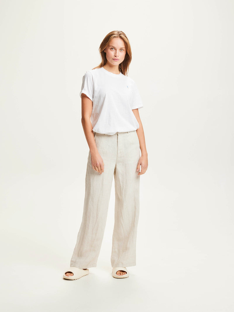Buy Loose linen pant - Light feather gray - from KnowledgeCotton Apparel®