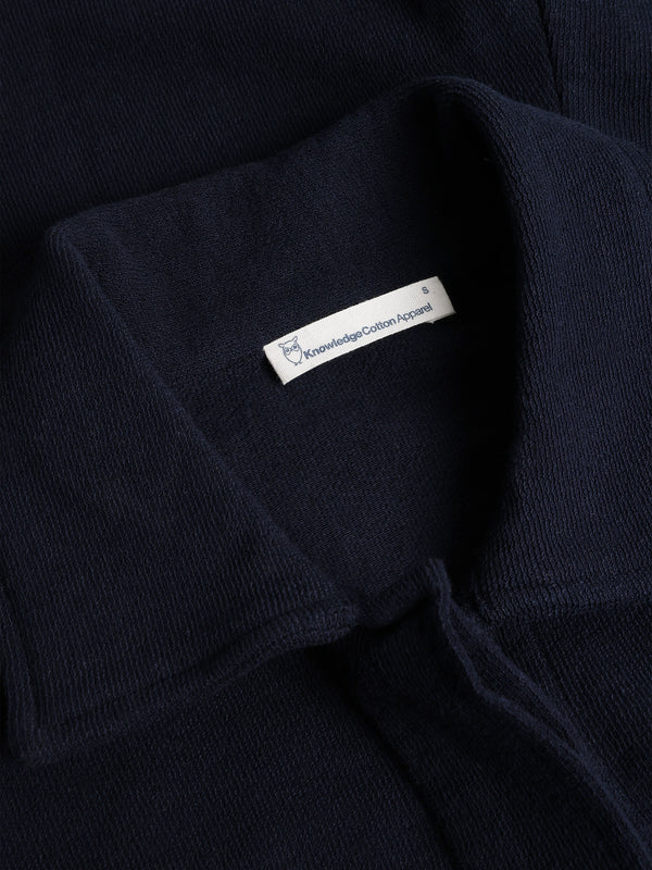 KnowledgeCotton Apparel - WMN POSEY wide fit bouclé playsuit - GOTS/Vegan Jumpsuits 1412 Night Sky