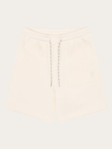 KnowledgeCotton Apparel - WMN POSEY wide fit mid-rise sweat shorts - GOTS/Vegan Shorts 1387 Egret