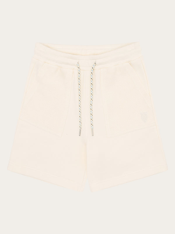 KnowledgeCotton Apparel - WMN POSEY wide fit mid-rise sweat shorts - GOTS/Vegan Shorts 1387 Egret