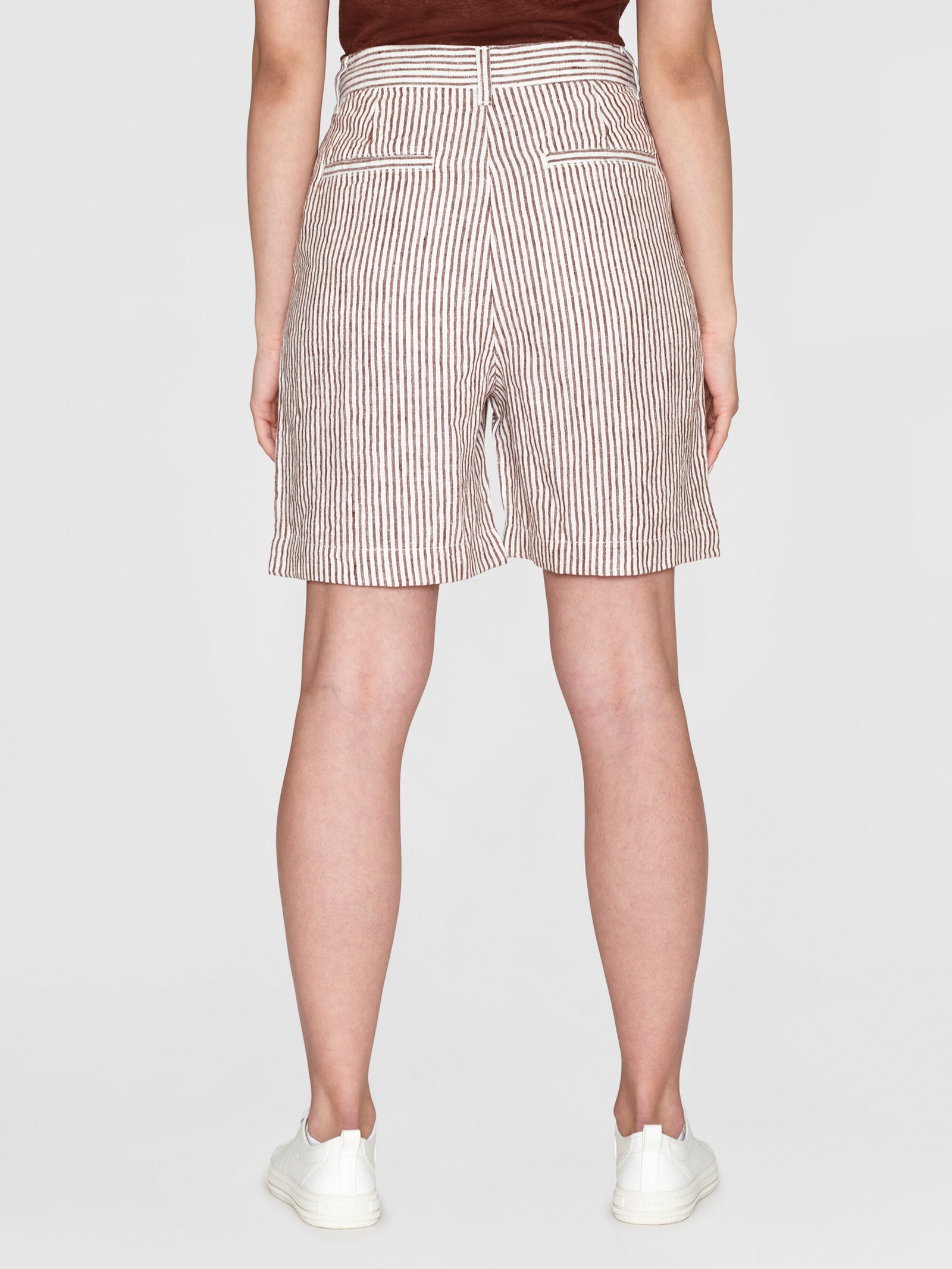 POSEY wide high-rise striped linen shorts - GOTS/Vegan
