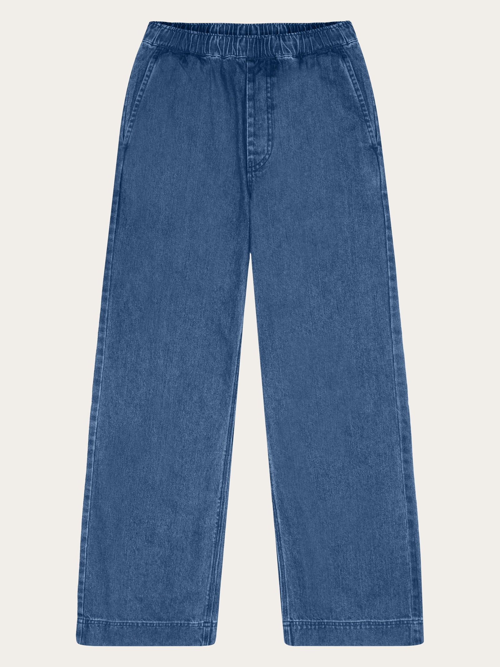 Buy POSEY wide mid-rise elastic waistband denim pant - GOTS