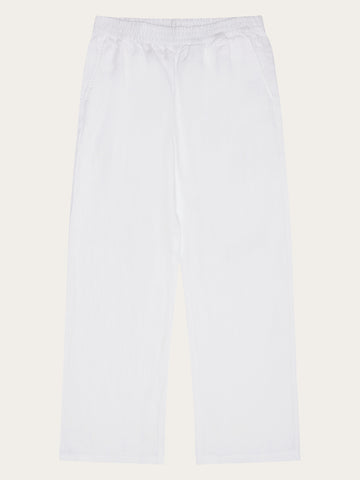 KnowledgeCotton Apparel - WMN Posey wide linen pants Pants 1010 Bright White