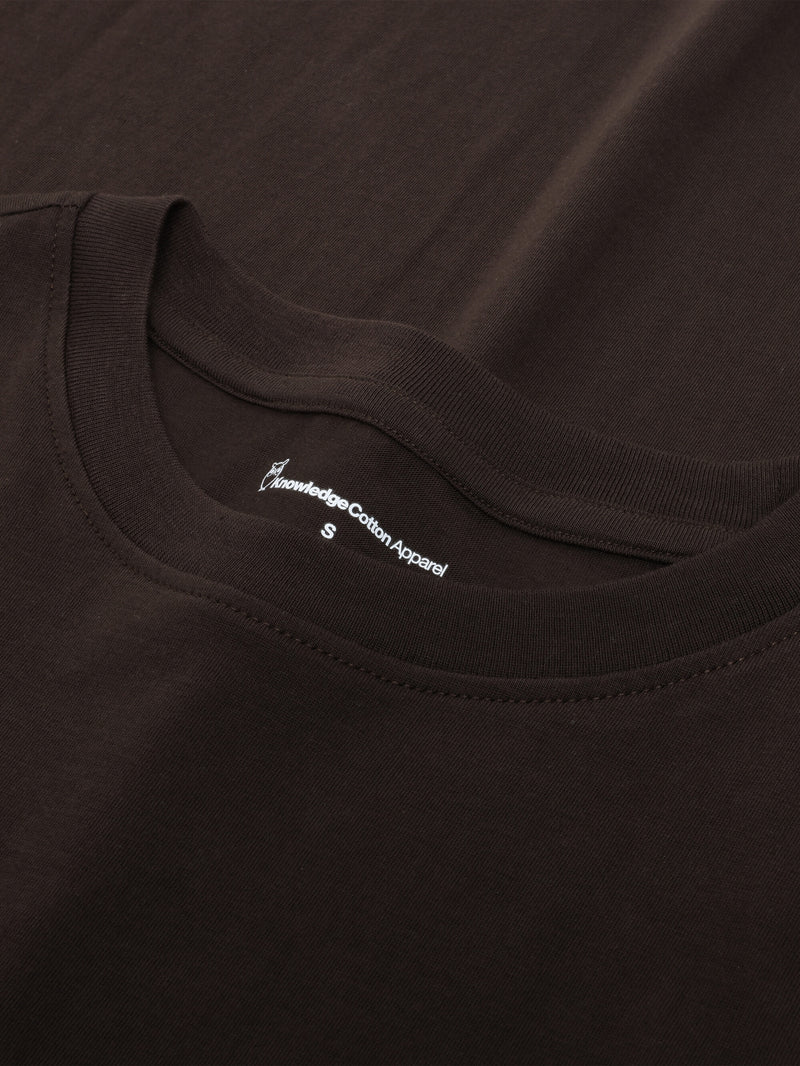 KnowledgeCotton Apparel - WMN Pima t-shirt T-shirts 1487 Chocolate Torte