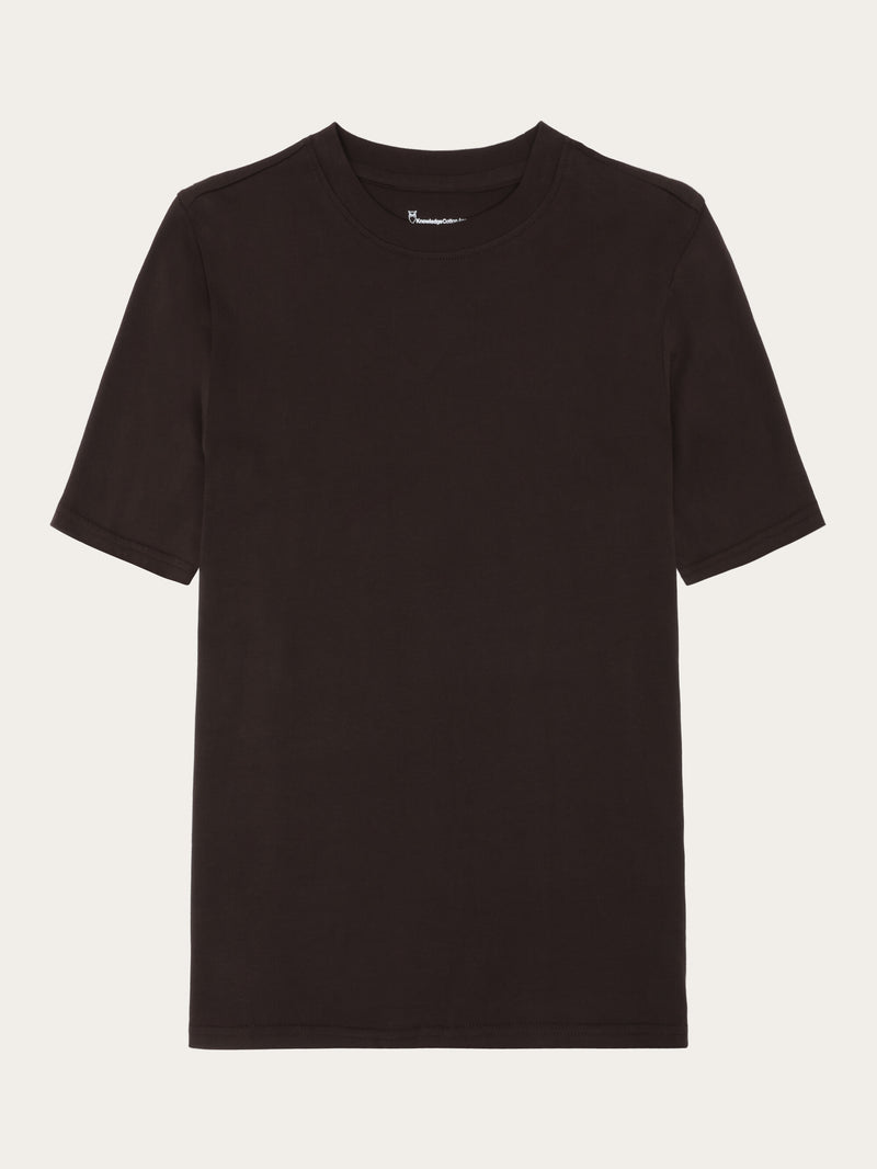 KnowledgeCotton Apparel - WMN Pima t-shirt T-shirts 1487 Chocolate Torte