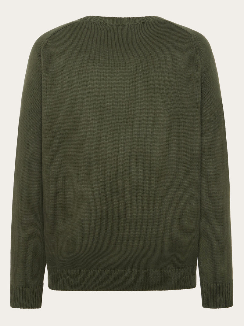 KnowledgeCotton Apparel - MEN Plain knitted crew neck Knits 1090 Forrest Night