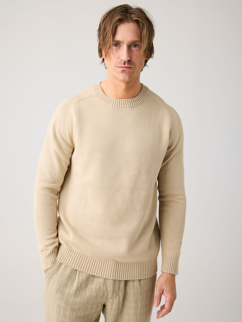 Plain knitted crew neck Light feather gray – KnowledgeCotton