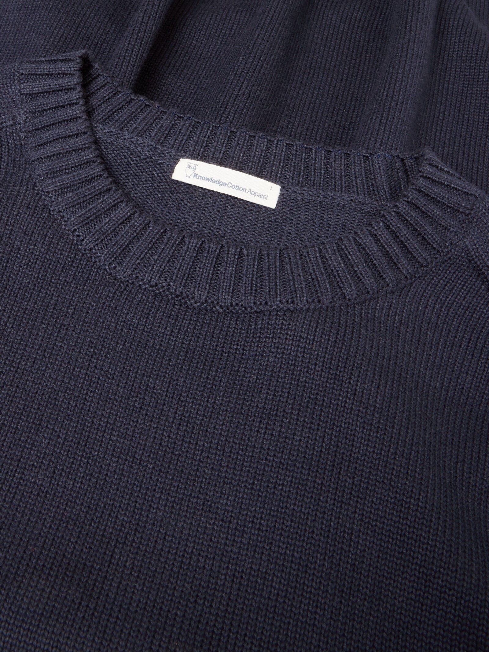 Plain knitted crew neck - Night Sky