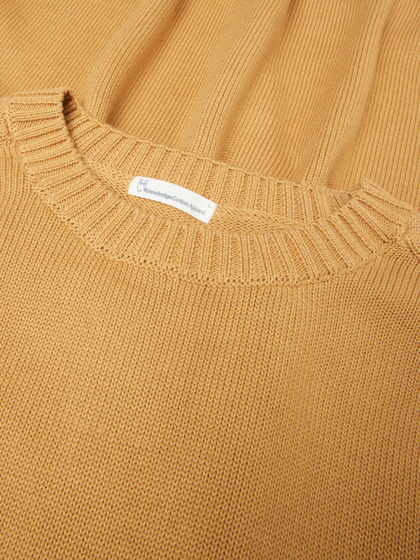 KnowledgeCotton Apparel - MEN Plain knitted crew neck Knits 1484 Apple Cinnamon