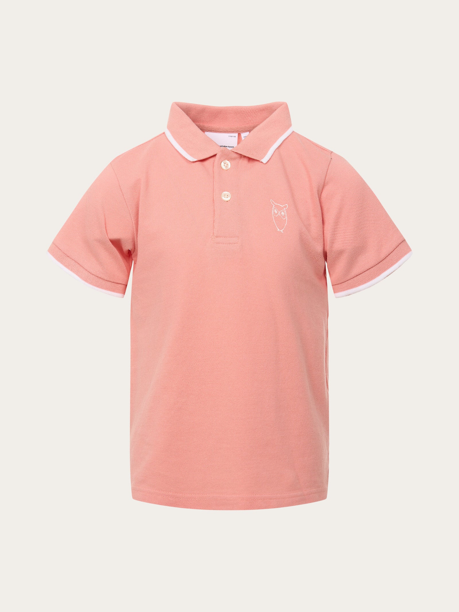 Polo with contrast stripes Coral Pink