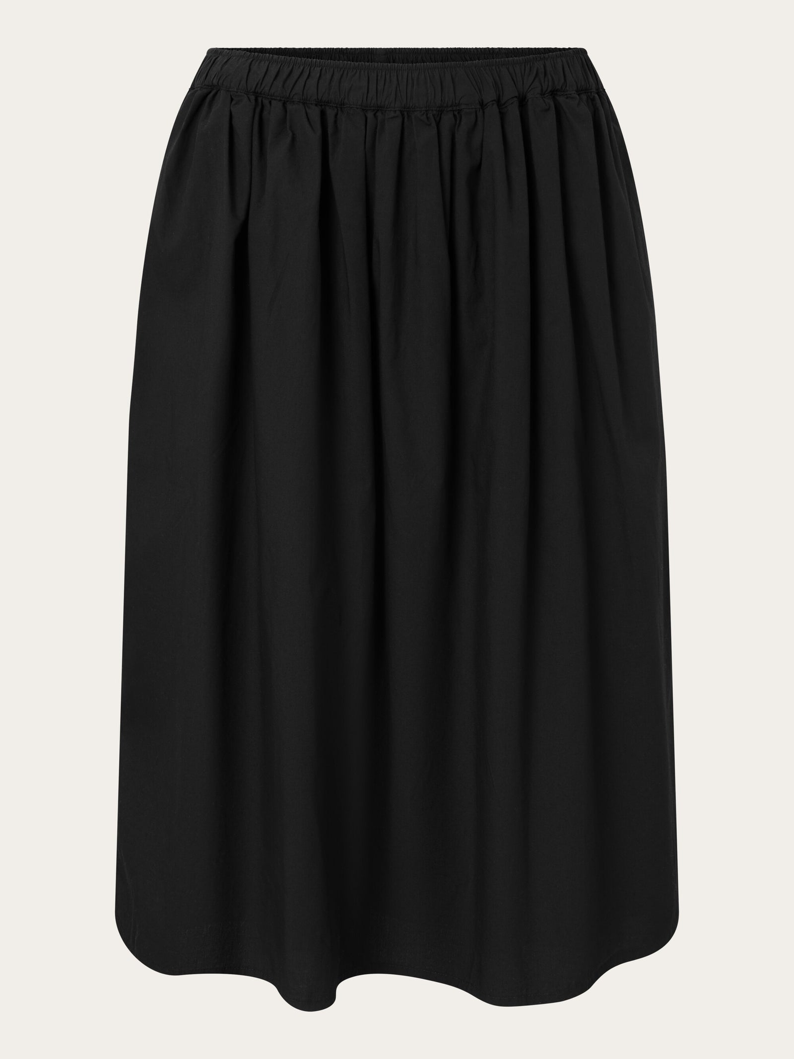 Buy Poplin elastic waist skirt Black Jet from KnowledgeCotton Apparel