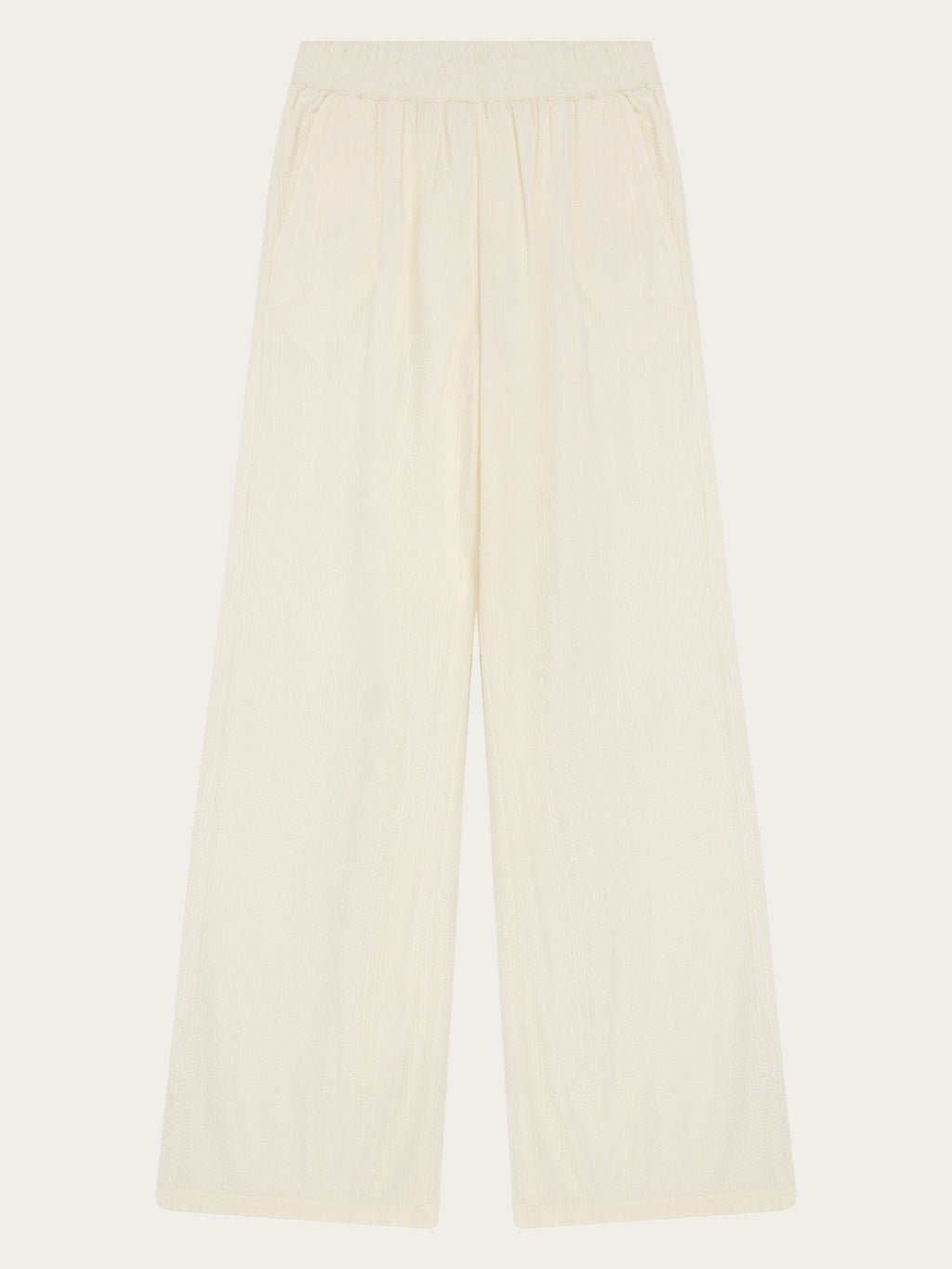 Posey wide seersucker pants - Egret
