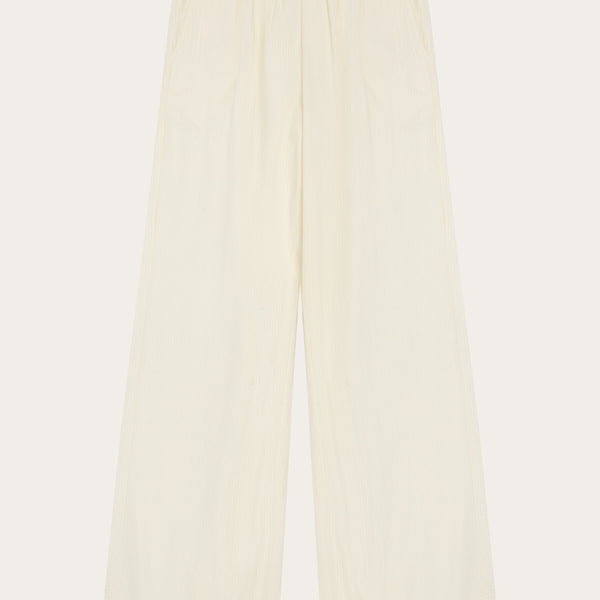 Posey wide seersucker pants - Egret