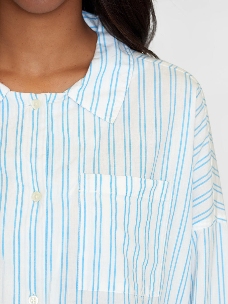 KnowledgeCotton Apparel - WMN Pyjama set - GOTS/Vegan Homewear 8021 Blue stripe