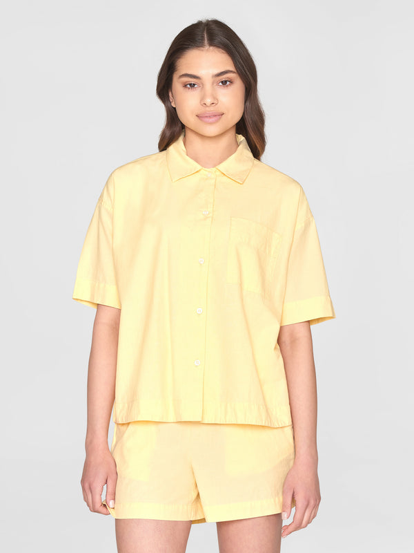 KnowledgeCotton Apparel - WMN Pyjama short sleeved shirt - GOTS/Vegan Shirts 1352 Impala