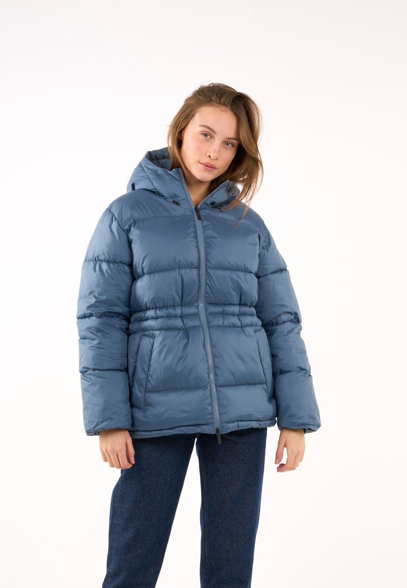 KnowledgeCotton Apparel - WMN REPREVE ™ short puffer jacket THERMO ACTIVE™ Jackets 1361 China Blue