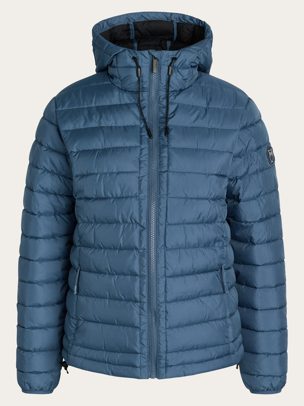 KnowledgeCotton Apparel - WMN REPREVE ™ stripe quilted Jacket THERMO ACTIVE™ Jackets 1361 China Blue