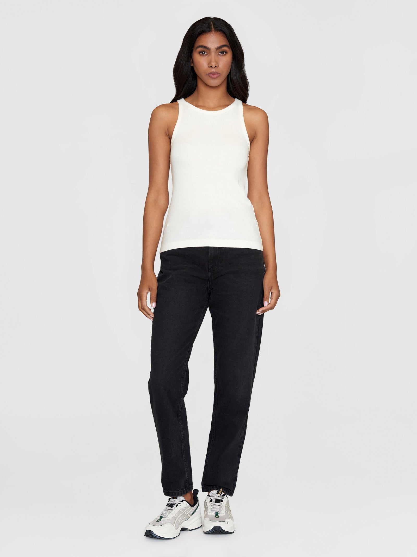 Racer rib top - Star White – KnowledgeCotton Apparel Europe
