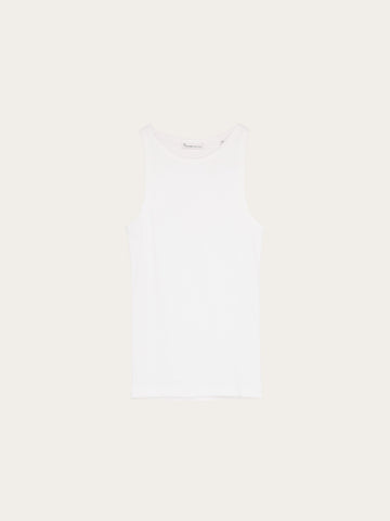 KnowledgeCotton Apparel - WMN Racer rib top T-shirts 1007 Star White