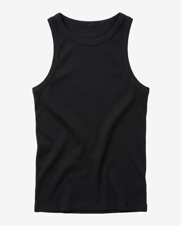 KnowledgeCotton Apparel - WMN Racer rib top T-shirts 1300 Black Jet