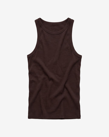 KnowledgeCotton Apparel - WMN Racer rib top T-shirts 1487 Chocolate Torte